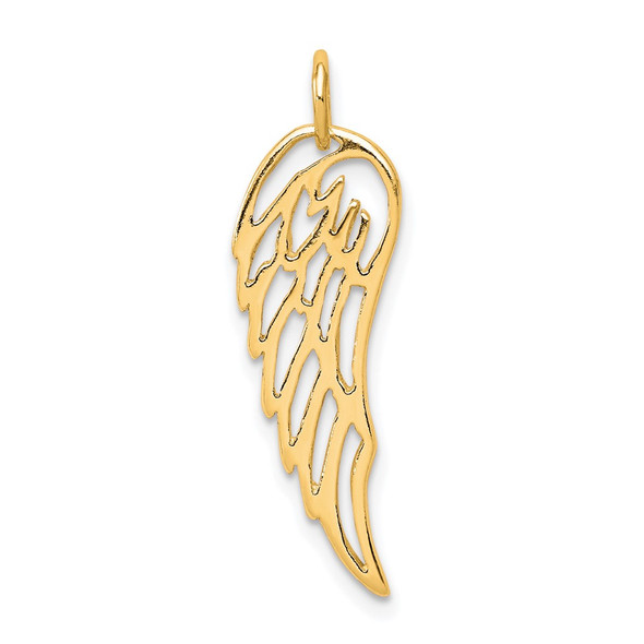 Sterling Silver Gold-tone Polished Angel Wing Pendant