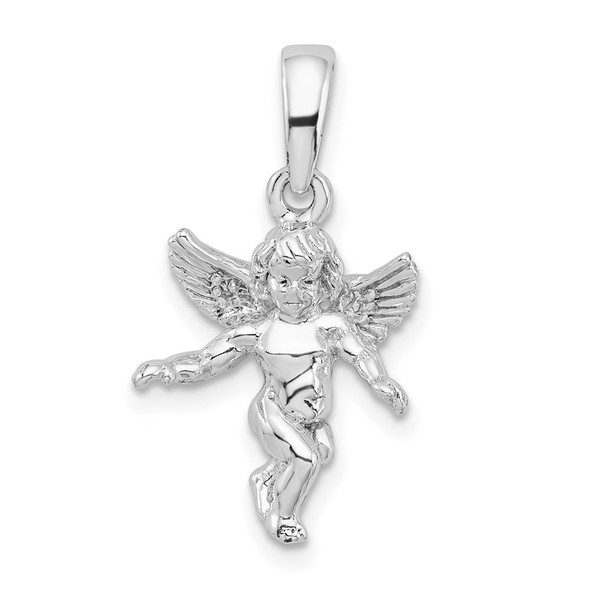 Sterling Silver Polished 3D Guardian Angel Pendant