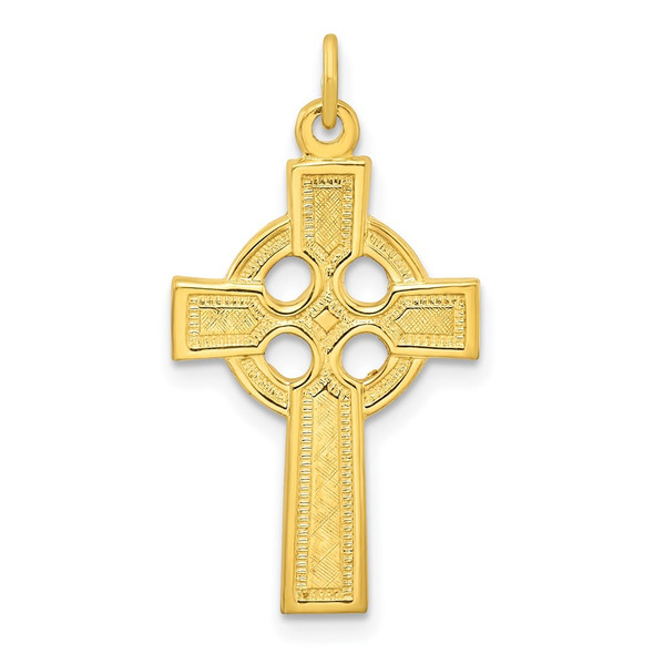 Sterling Silver Gold-tone Polished Solid Cross Pendant QC11136