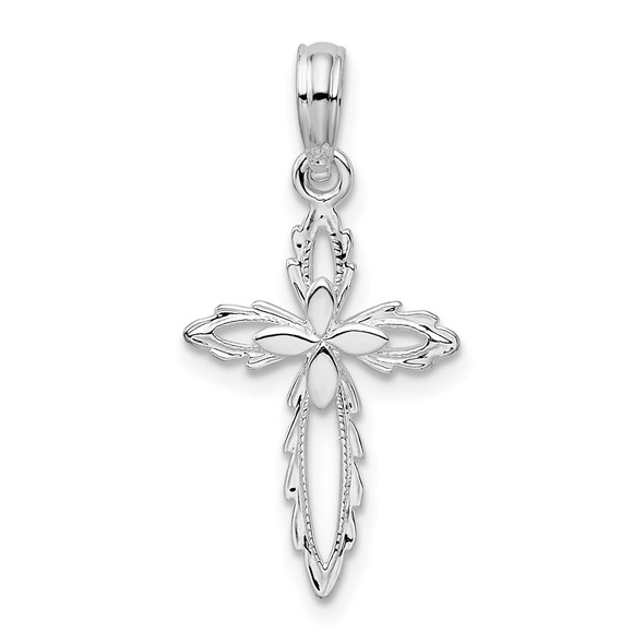 Sterling Silver Scalloped Edge Cut-out Cross Pendant