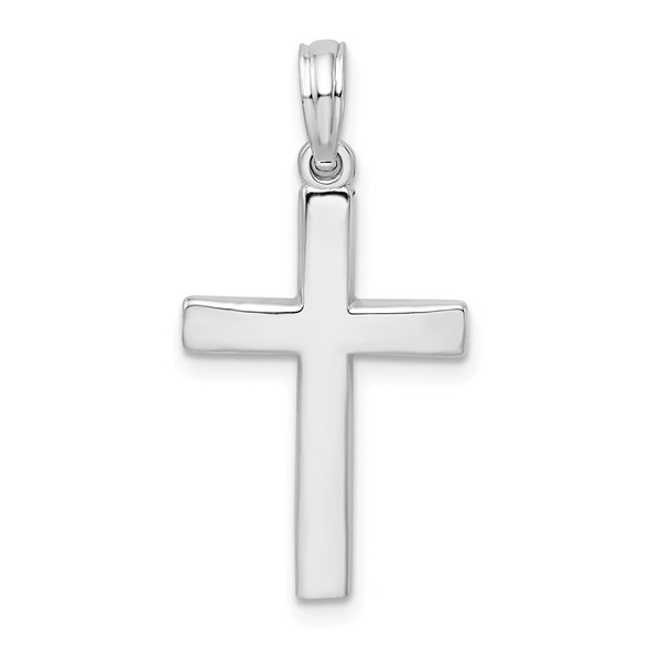 Sterling Silver Beveled Latin Cross Pendant
