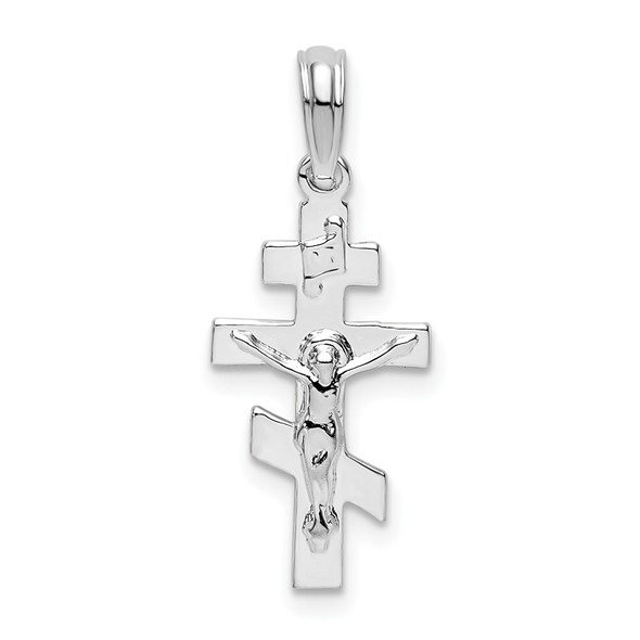 Sterling Silver Polished Byzantine Crucifix Pendant