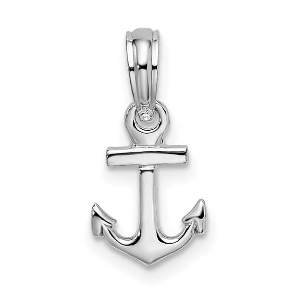 Sterling Silver Polished 3D Mini Anchor Pendant