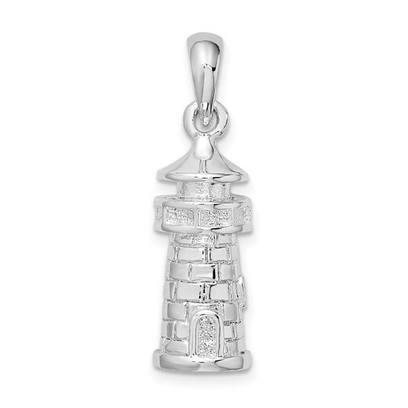 Sterling Silver Polished 3D Lighthouse Pendant