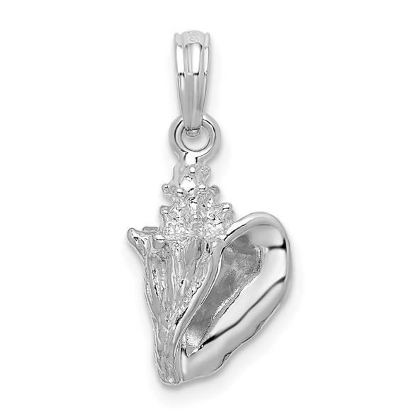 Sterling Silver Polished 3D Conch Pendant