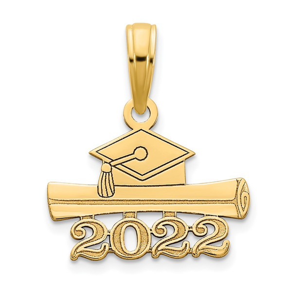 14k Yellow Gold 2022 Graduation Cap and Diploma Pendant