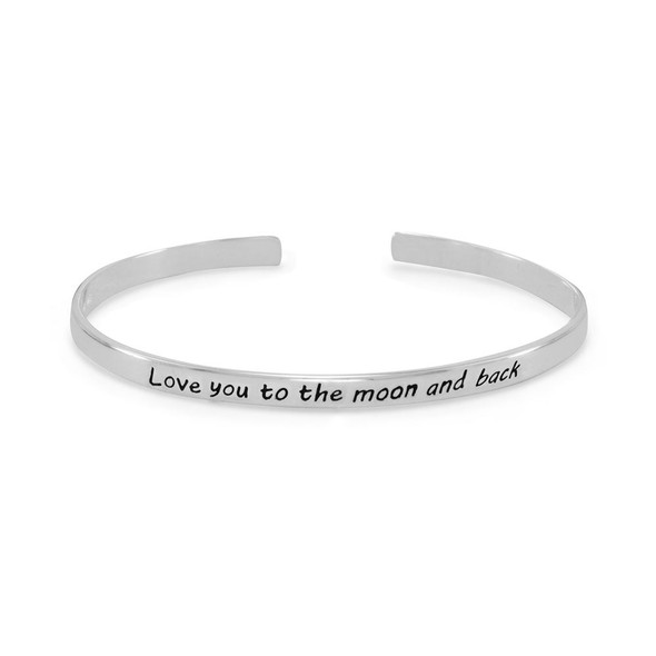 Sterling Silver "Love you to the moon and back" Cuff Bracelet