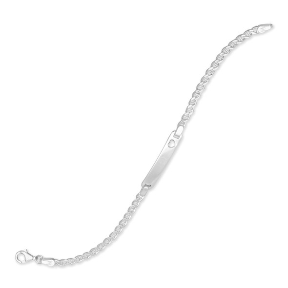 Sterling Silver 6" ID Bracelet with Heart