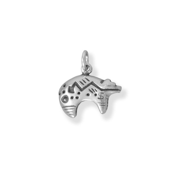 Sterling Silver Heartline Bear Charm