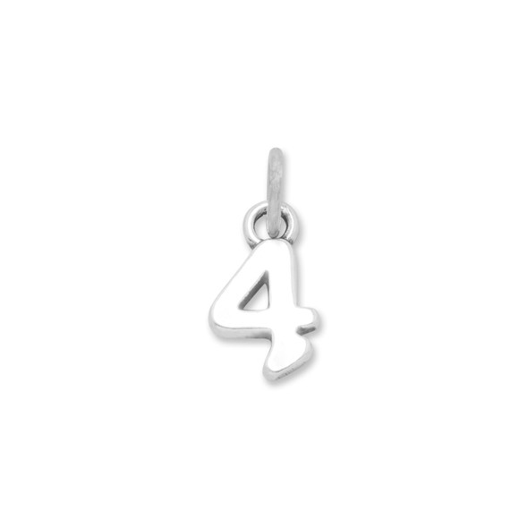 Sterling Silver Oxidized "4" Charm