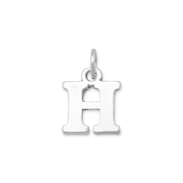 Sterling Silver Oxidized "H" Charm