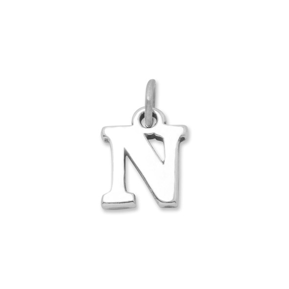 Sterling Silver Oxidized "N" Charm