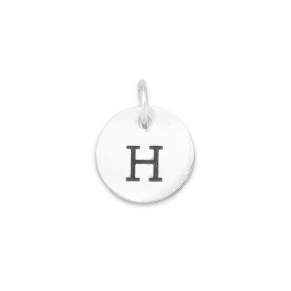 Sterling Silver Oxidized Initial "H" Charm