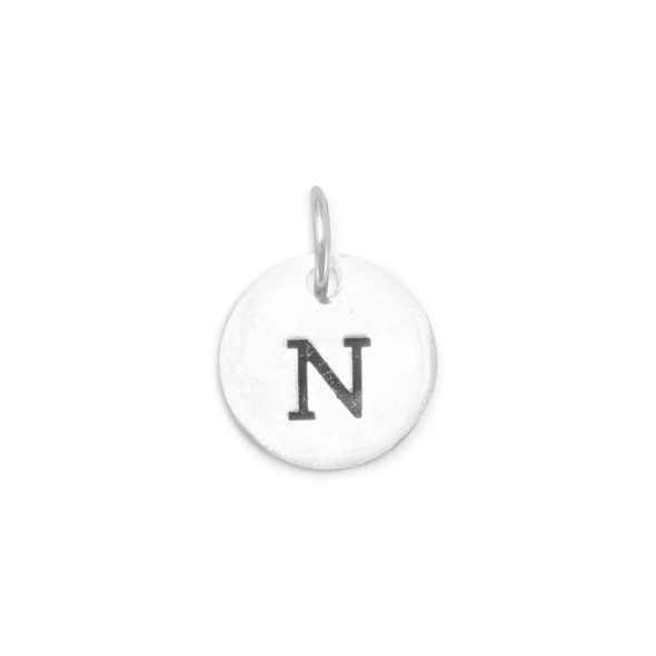 Sterling Silver Oxidized Initial "N" Charm
