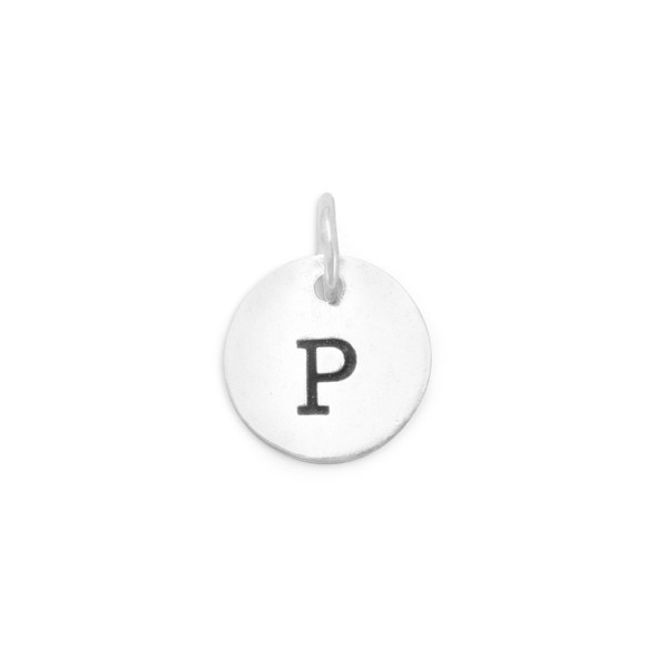 Sterling Silver Oxidized Initial "P" Charm