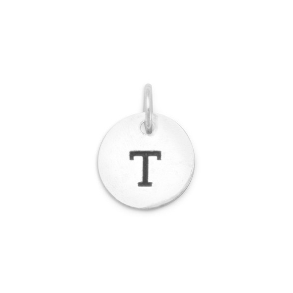 Sterling Silver Oxidized Initial "T" Charm