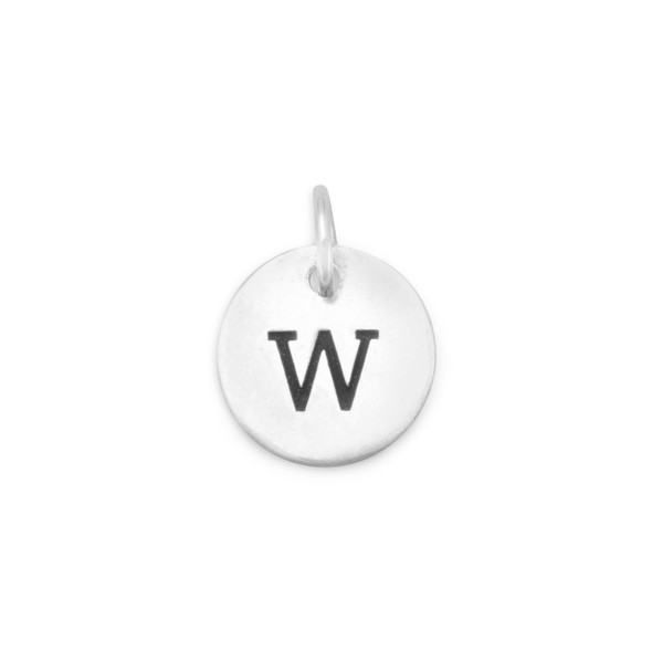 Sterling Silver Oxidized Initial "W" Charm