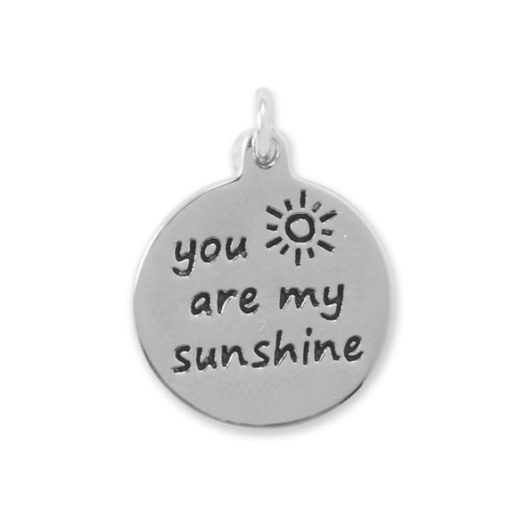 Sterling Silver Oxidized "You Are My Sunshine" Charm