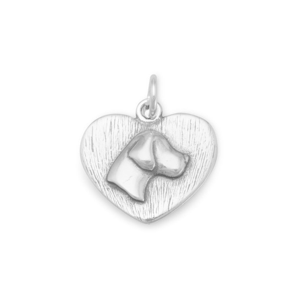 Sterling Silver Oxidized Dog Silhouette Charm