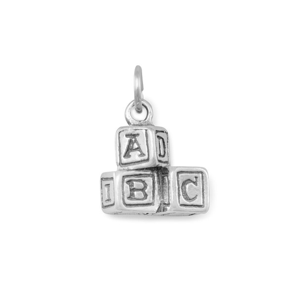 Sterling Silver ABC Blocks Charm