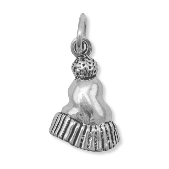 Sterling Silver Oxidized Winter Hat Charm