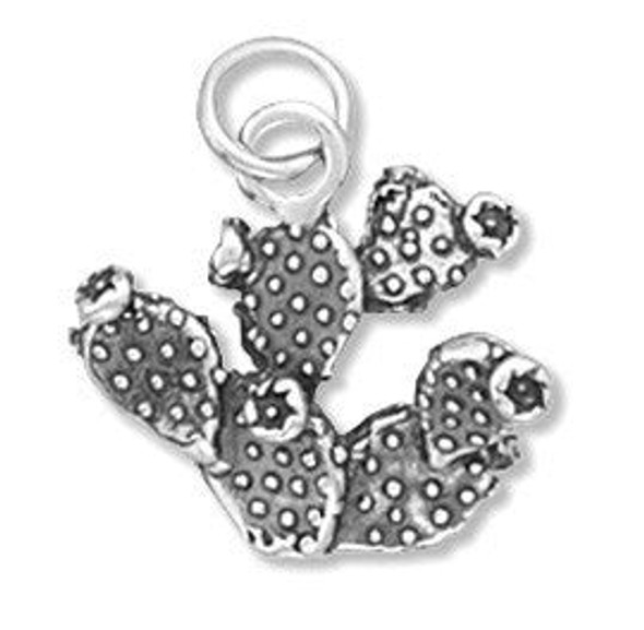 Sterling Silver Prickly Pear Cactus Charm