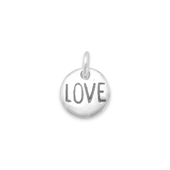 Sterling Silver Oxidized "Love" Charm