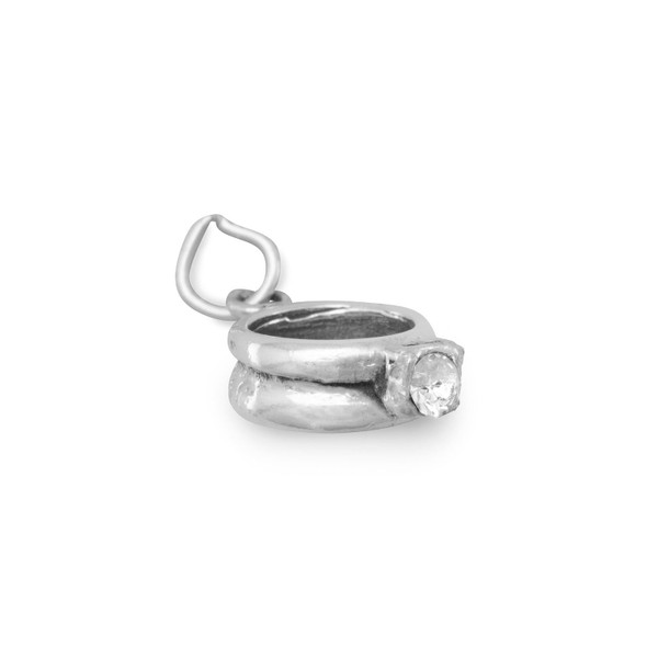 Sterling Silver CZ Ring Charm