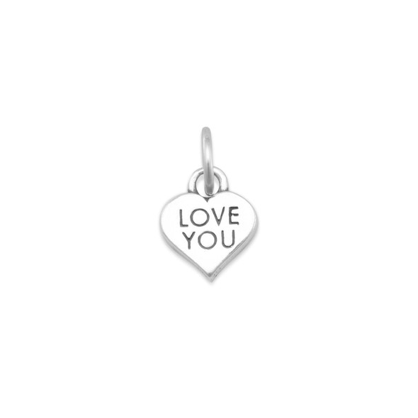 Sterling Silver LOVE YOU Heart Charm