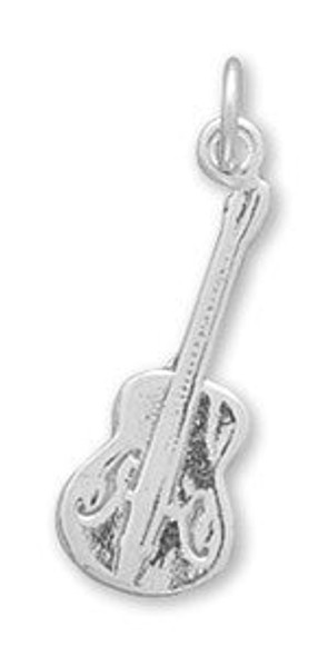 Sterling Silver Semi Acoustic Guitar Charm