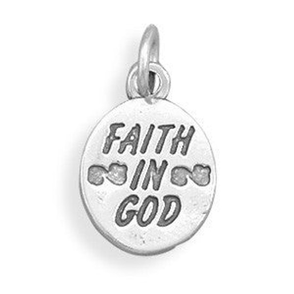 Sterling Silver Faith in God Charm