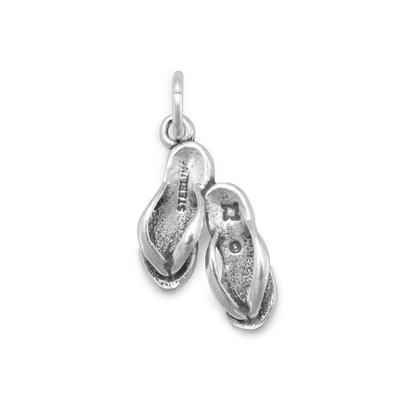 Sterling Silver Oxidized Pair Sandals Charm