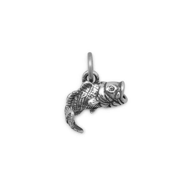 Sterling Silver Large Mouth Bass Charm