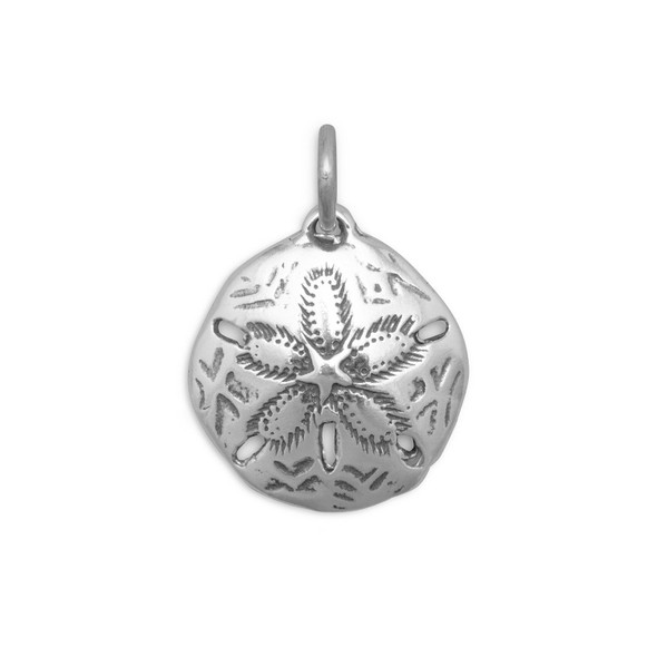 Sterling Silver Oxidized Sand Dollar Charm