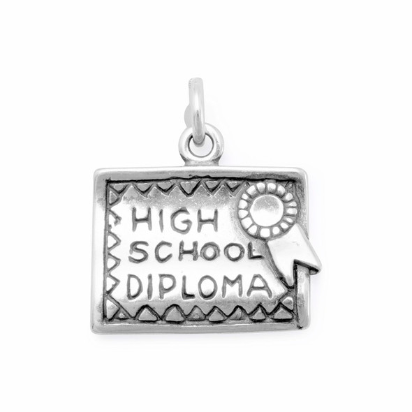 Sterling Silver High School Diploma Charm