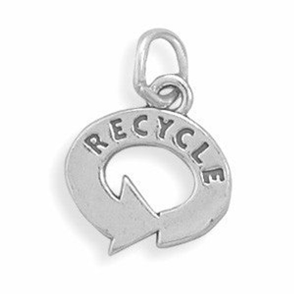 Sterling Silver Recycle Symbol Charm