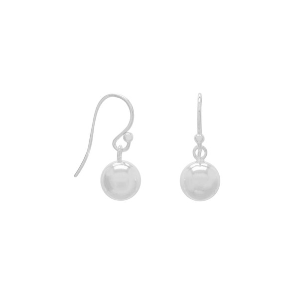 Sterling Silver 8mm Bead Drop Earrings