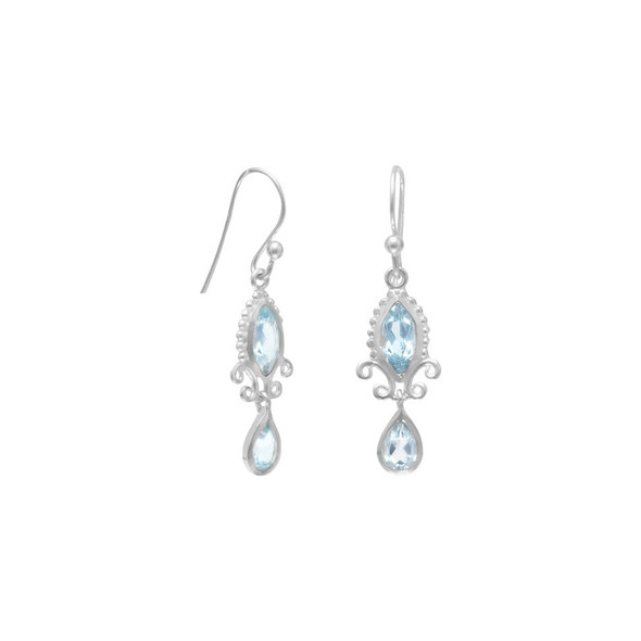 Sterling Silver Multishape Blue Topaz Earrings