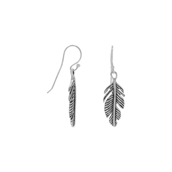 Sterling Silver Oxidized Pinna Feather Earrings