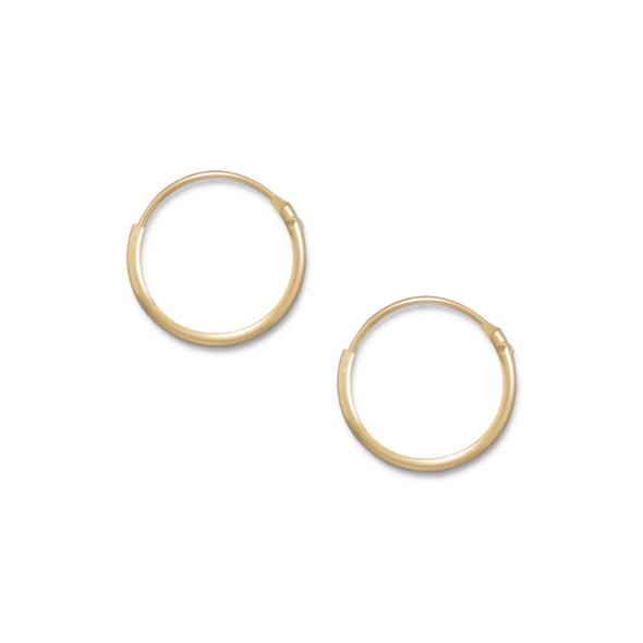 14/20 Gold Filled 1mm x 12mm Hoop Earrings