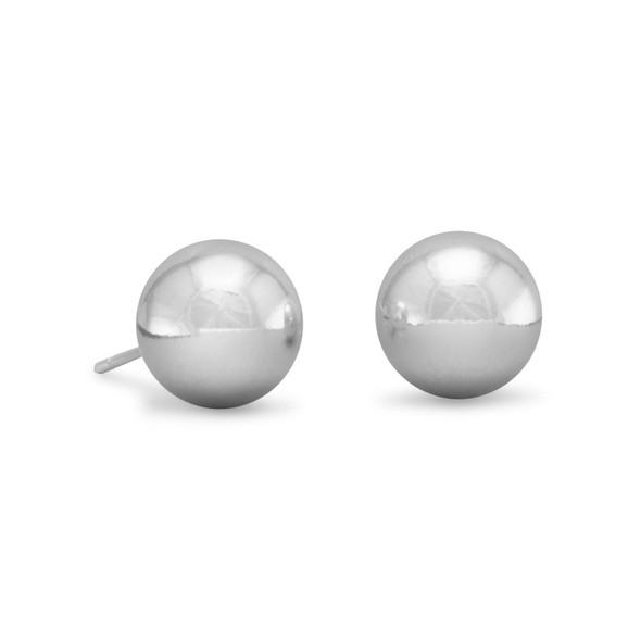 Sterling Silver 10mm Ball Stud Earrings
