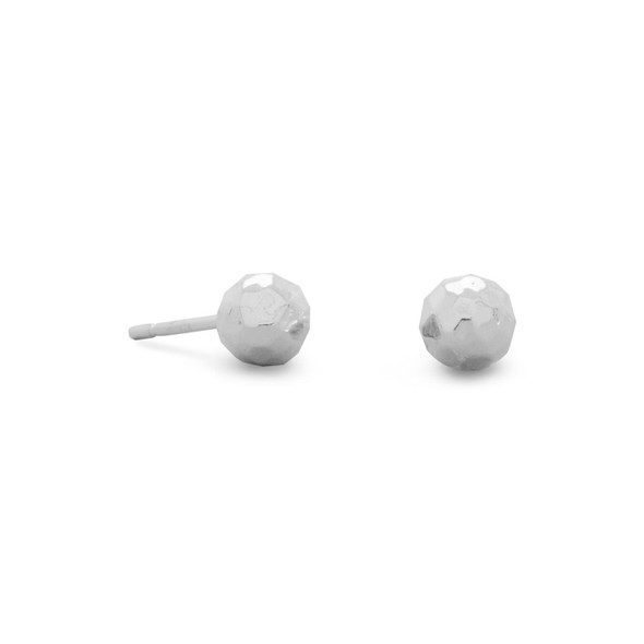 Sterling Silver 5mm Hammered Ball Earrings