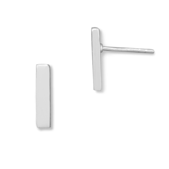 Sterling Silver Silver Bar Stud Earrings