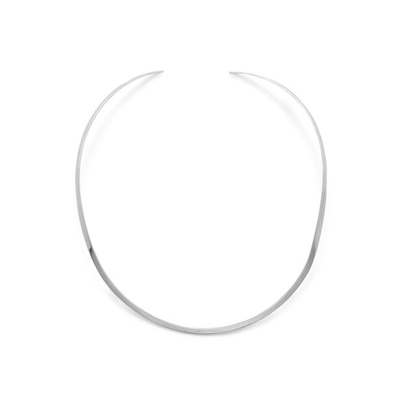 Sterling Silver 3.5mm Polished Open Back Collar