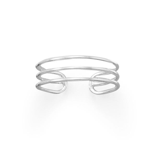 Sterling Silver Polished Triple Row Toe Ring