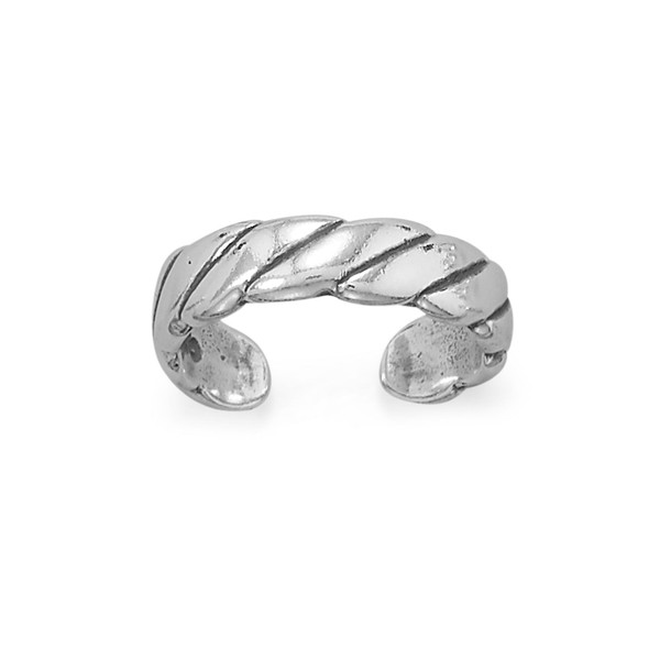 Sterling Silver Wide Rope Toe Ring