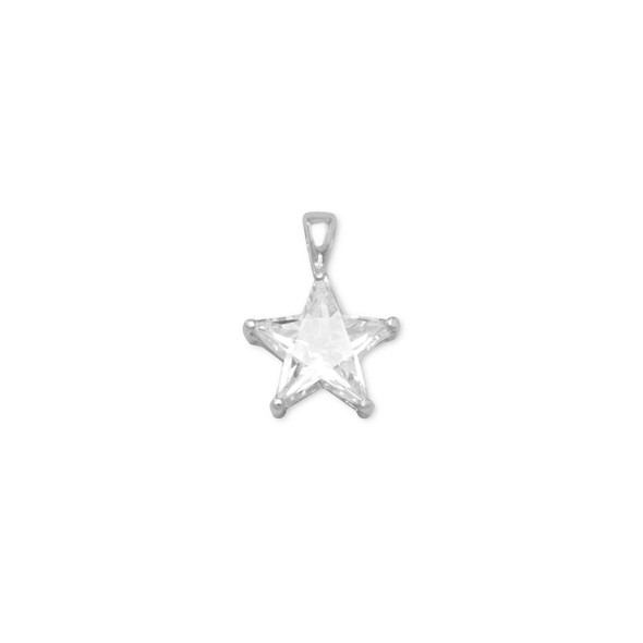 Sterling Silver CZ Star Pendant 7273