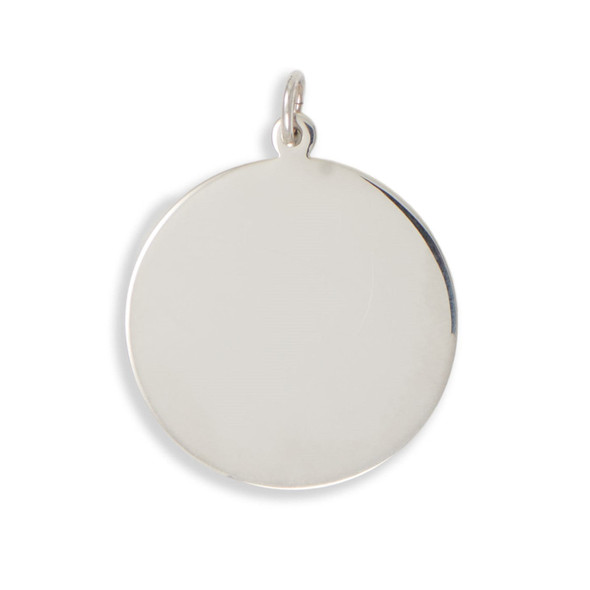 Sterling Silver 30mm Round Engravable Pendant