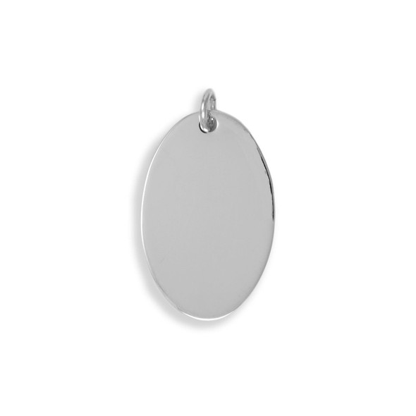 Sterling Silver Engravable Oval Pendant