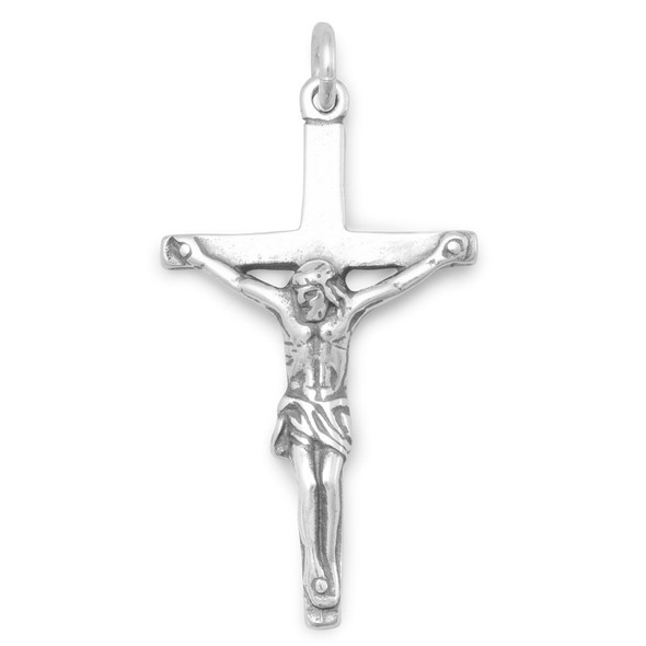 Sterling Silver Oxidized Crucifix Pendant